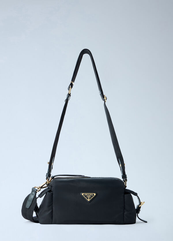 Prada Explore Small Re-Nylon and Leather Shoulder Bag Black pra0265022